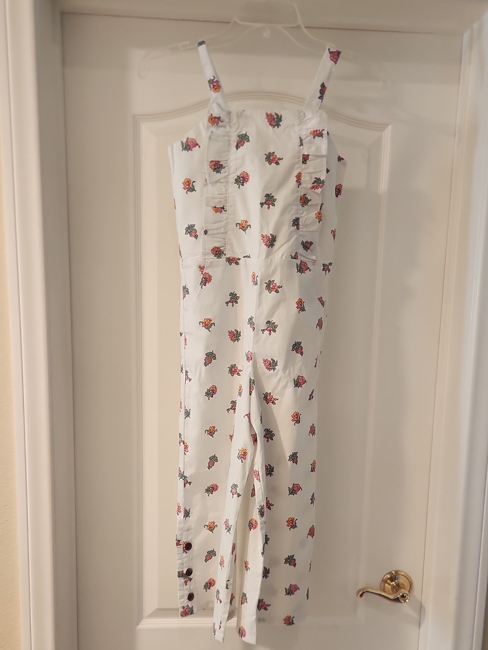 Janie And Jack White Pink Floral Overalls Size 10 New With Tags